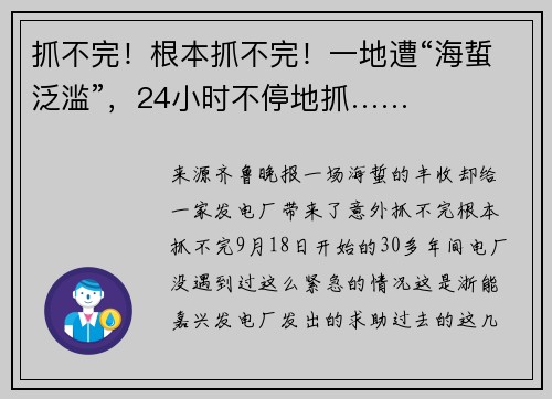 抓不完！根本抓不完！一地遭“海蜇泛滥”，24小时不停地抓……